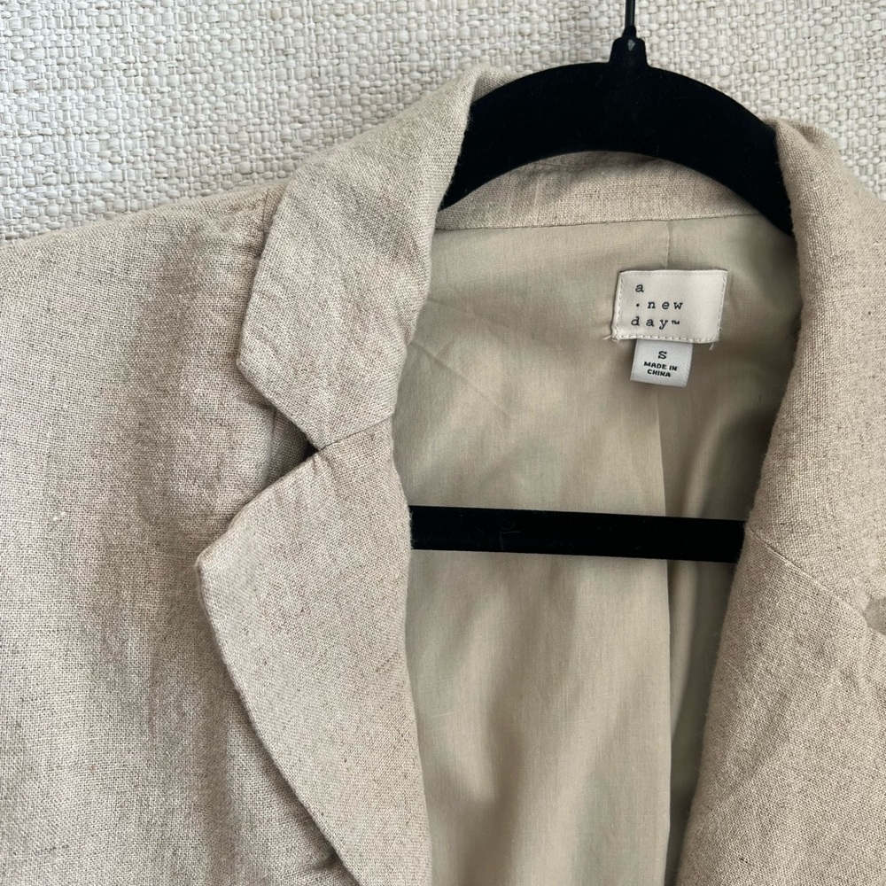 a new day Women's Beige Linen-Blend Blazer - Picture 4 of 5